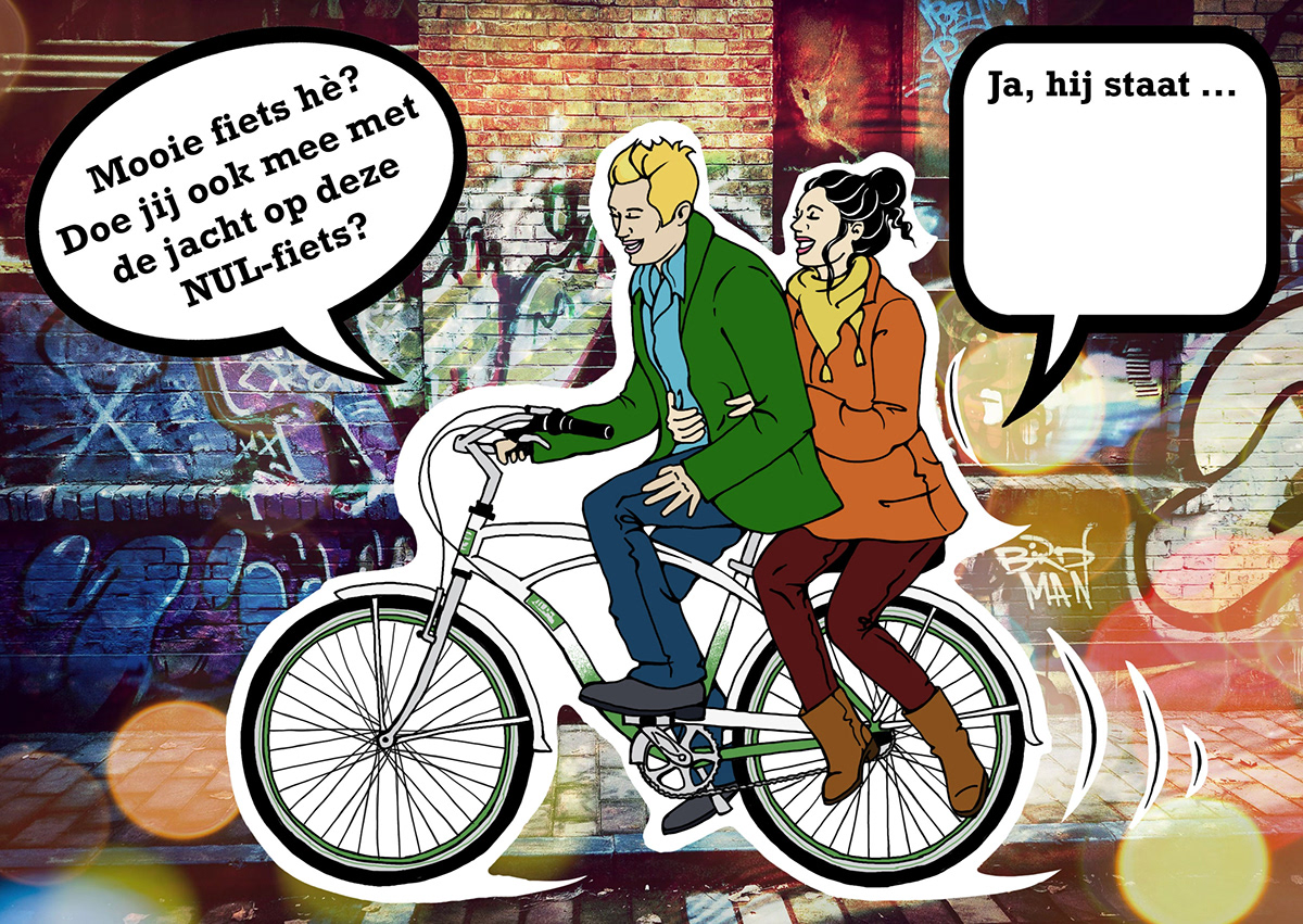 Bicycle couple riding bike Bike man and woman street scene