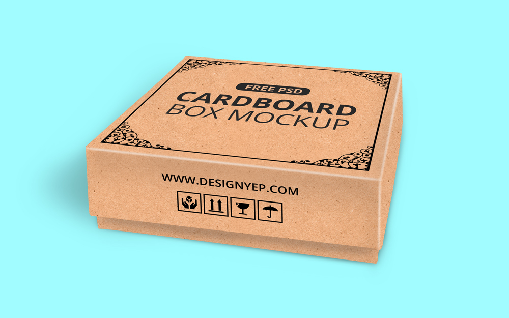 free Mockup template psd photoshop design cardboard box box Packaging