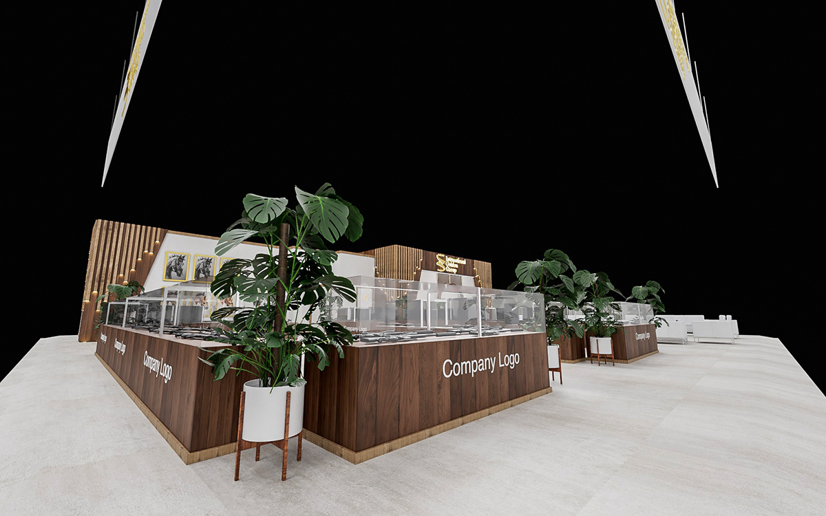 stand design Exhibition  3D visualization architecture Abu Dhabi dubai Hunting Weapon Gun