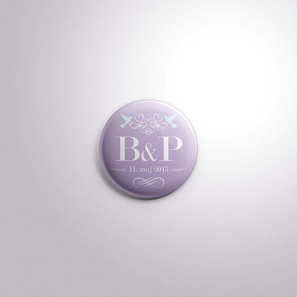 wedding badge pin lavender