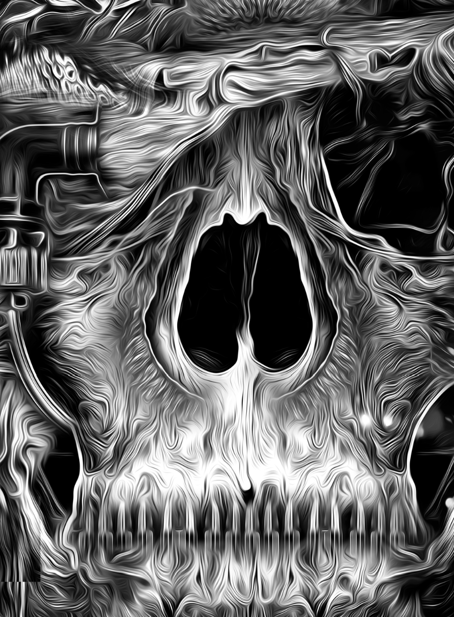 fantasmagorik skull fantastic curioos tête de mort nicolas obery crane black White