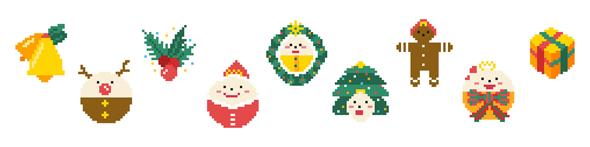 Christmas merrychristmas Character celebrating pixel pixelart company illust graphic promote