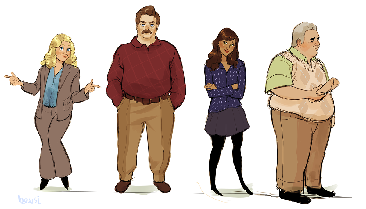 character designs shows Parks and Rec.