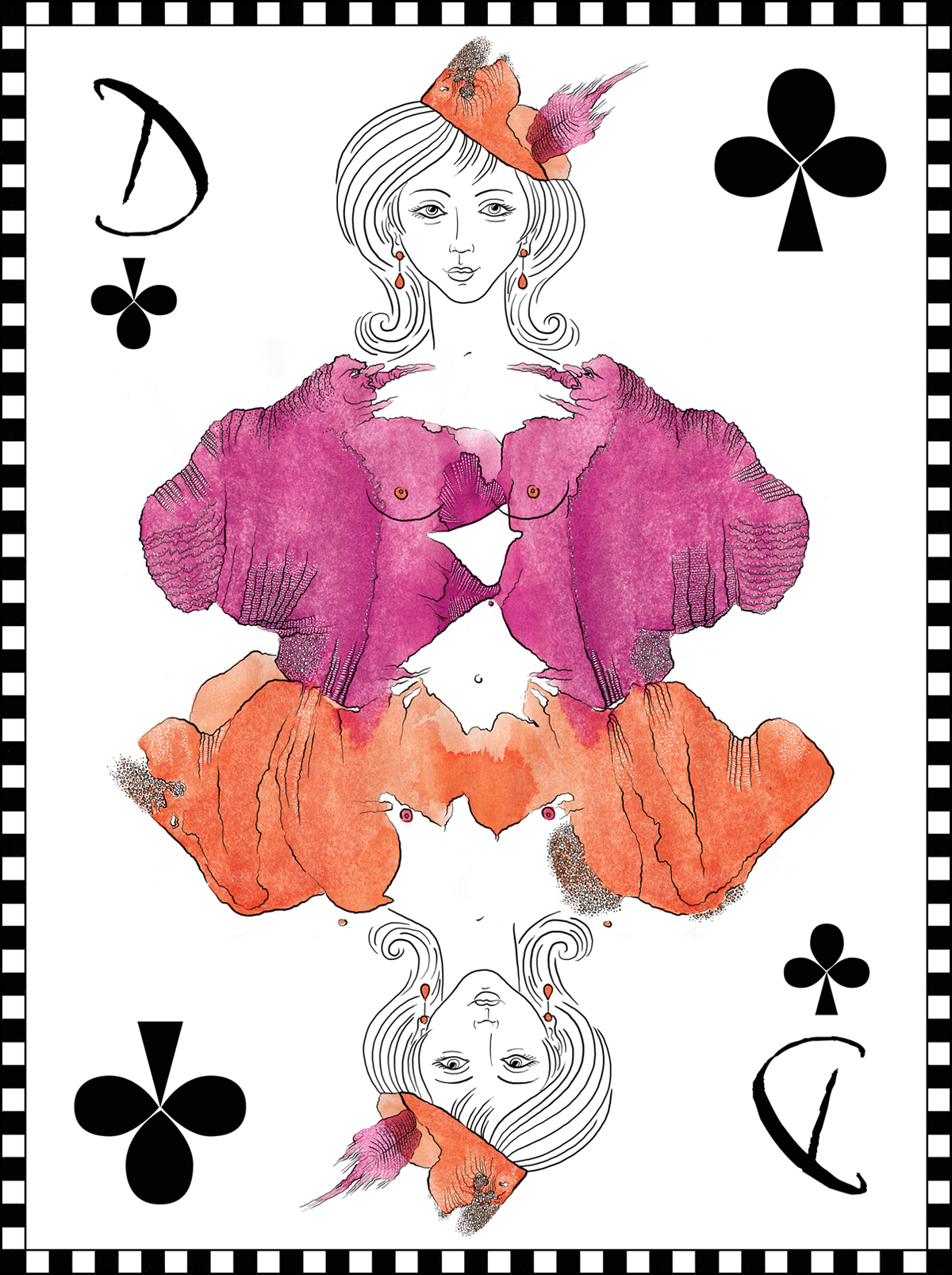 Playing Cards  watercolour illustrations  analog  digital drawings Erotic Touch imaginary