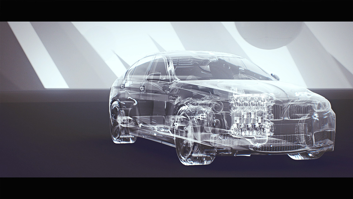 BMW fuel design motion 3D CG White concept speed car automotive   direction wheels trees engine