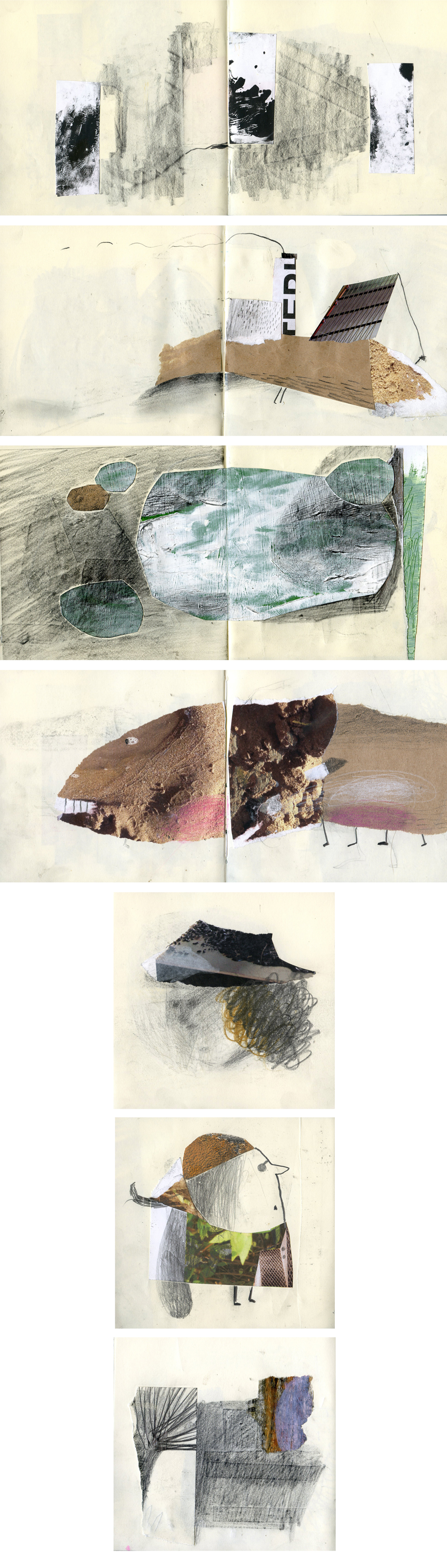 illustrations collage  sketchbook graphic illustrations