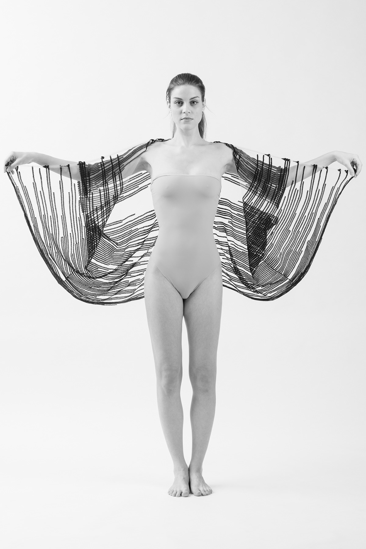 black and white moire knitwear fashion design transparent