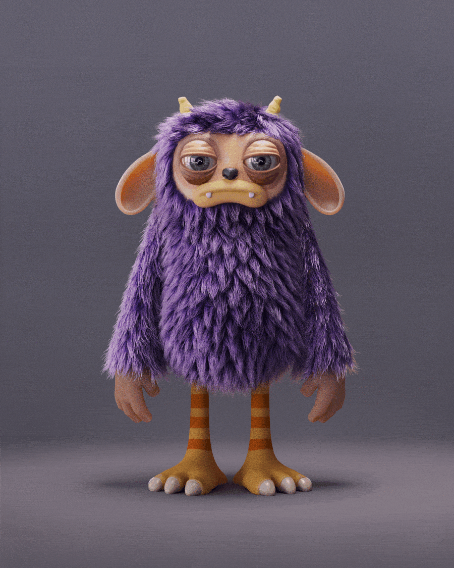 monster Character hairy 3D bedroom classroom Playground Park Render photoshop