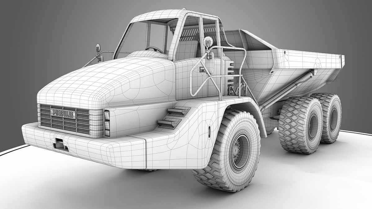 Caterpillar construction dump truck Dana Klaren 3D model articulated Gnomon last of us