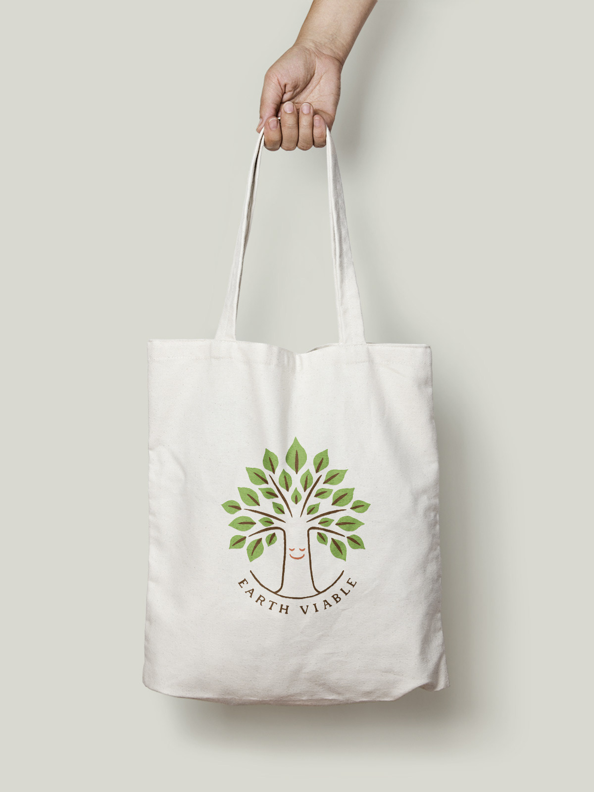 brand identity earth eco-friendly environmental hand drawn Logo Design organic smile Sustainability Tree 