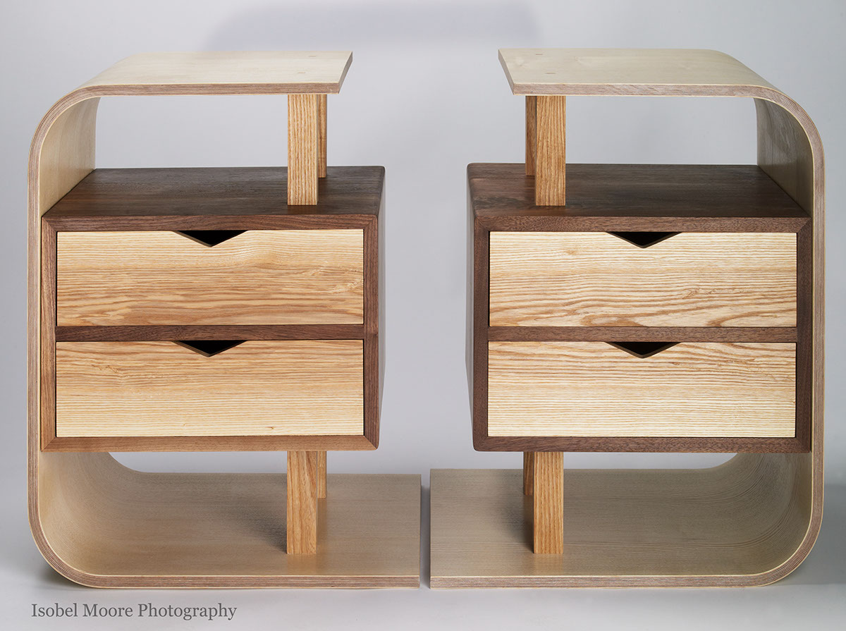 furniture Lamination storage table contemporary Black Walnut ash wood