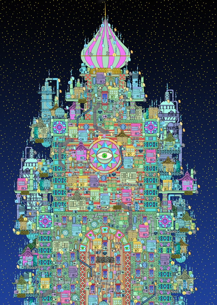building city russian module kawaii machinery temple psychodelic cosmos airbnb