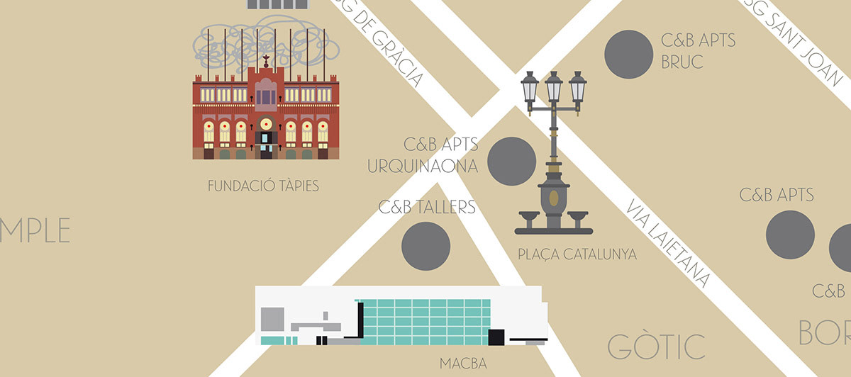 map barcelona amsterdam madrid chic&basic espluga museum Landmarks vector