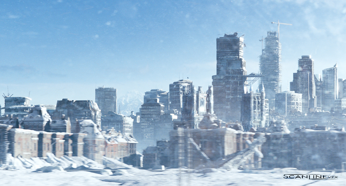 Snowpiercer Matte Painting Scanline VFX Frozen city