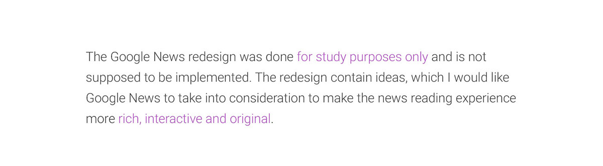 Adobe Portfolio google Google News news redesign concept design clean material