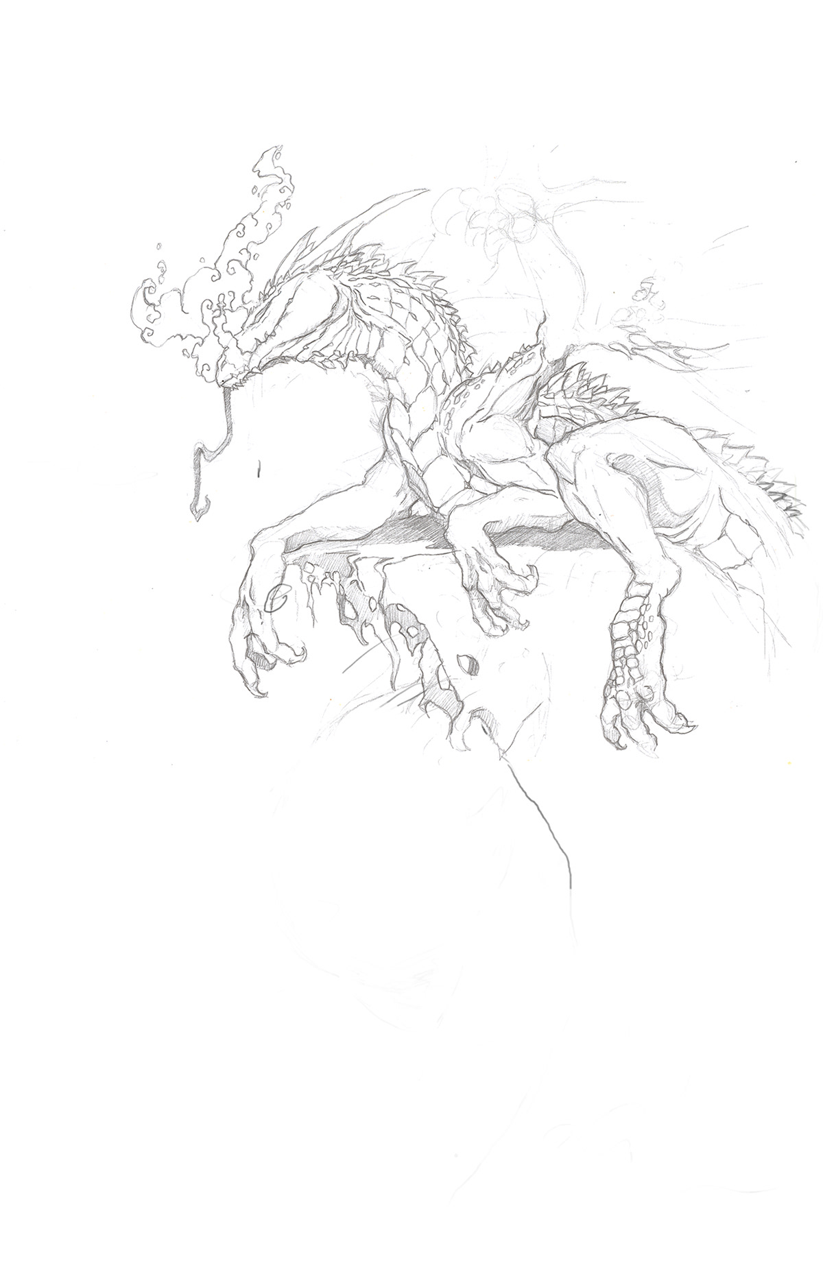 Superheros dragon fantasy Sci Fi sketch line pencil pen and ink imagination Fun