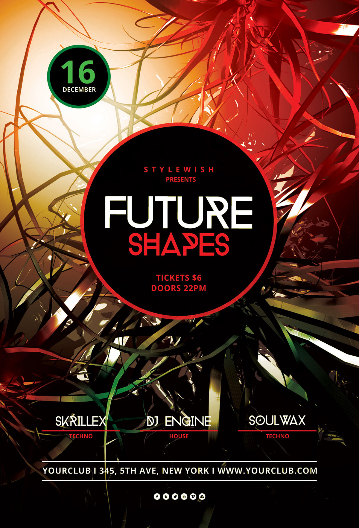 abstract circle club flyer DnB drum and bass dubstep electro electronic Event future flyer future landscape futuristic FUTURISTIC LANDSCAPE