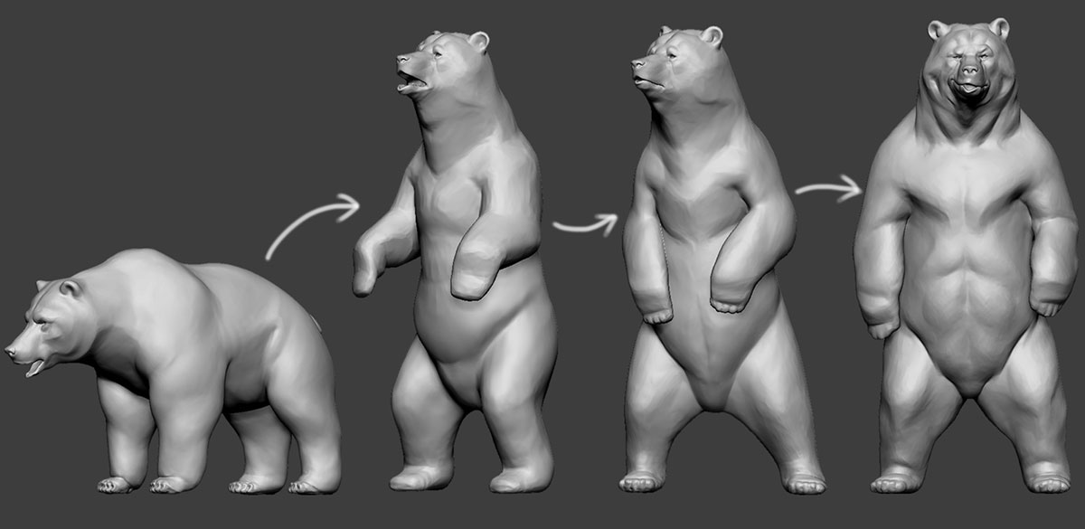 Standing Bear. Digital sculpture on Behance
