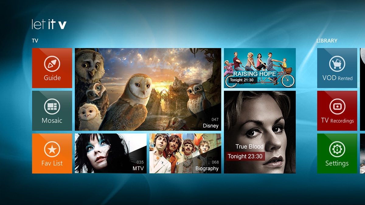 Let it v video on demand iTV Windows 8  app epg  TV Guide OTT Digital TV multiscreen TV smooth stream