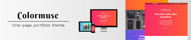 clean color creative flat gradient ios7 minimal muse Theme One Page parallax portfolio pure saturation stylewish