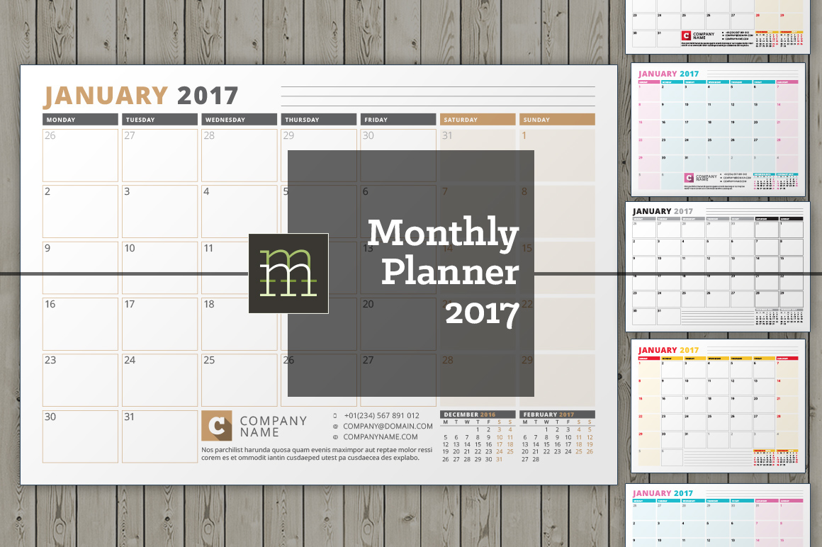 calendar planner Diary calendar2017 Stationery table Layout printable design