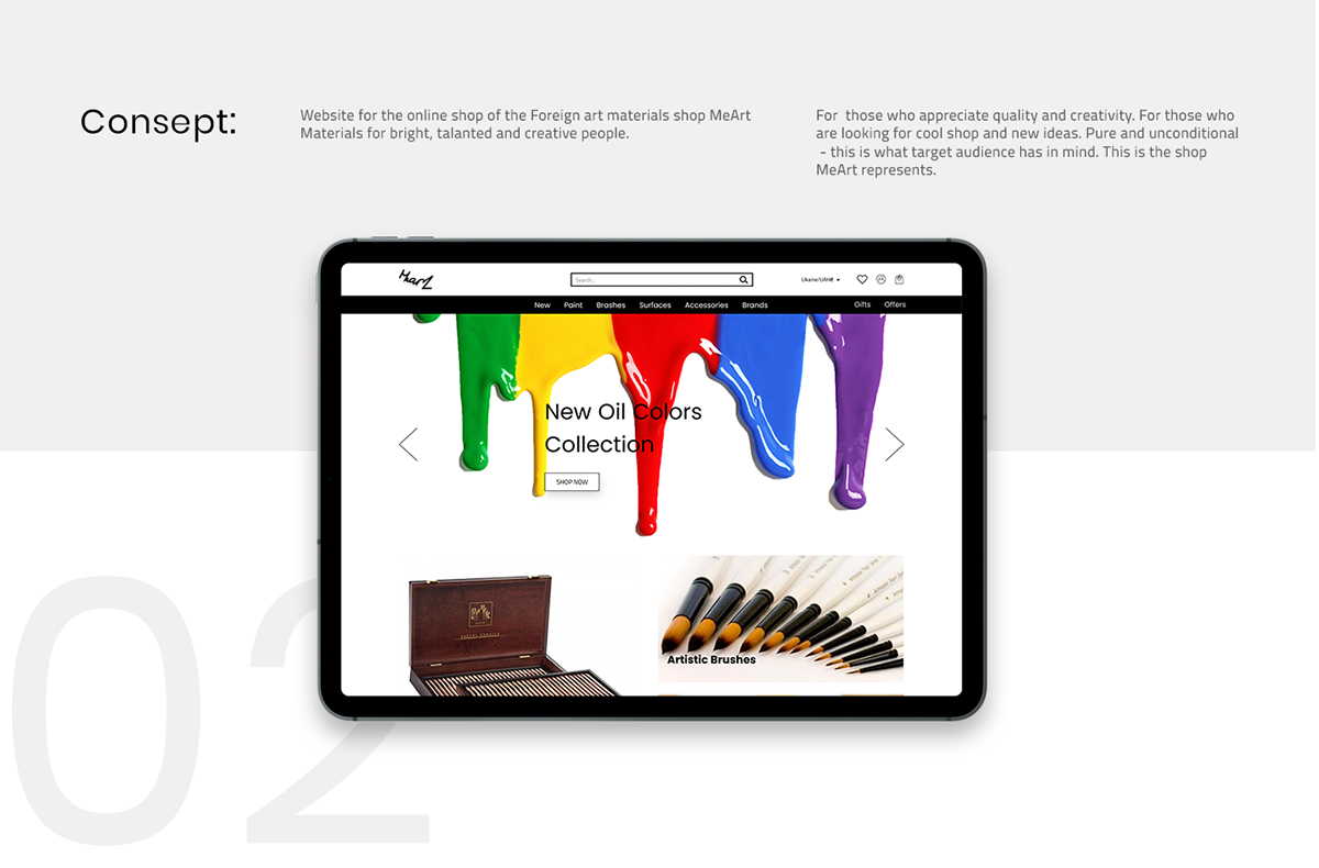 design Web Design  art brand logo Artshop Website shop UI/UX branding 