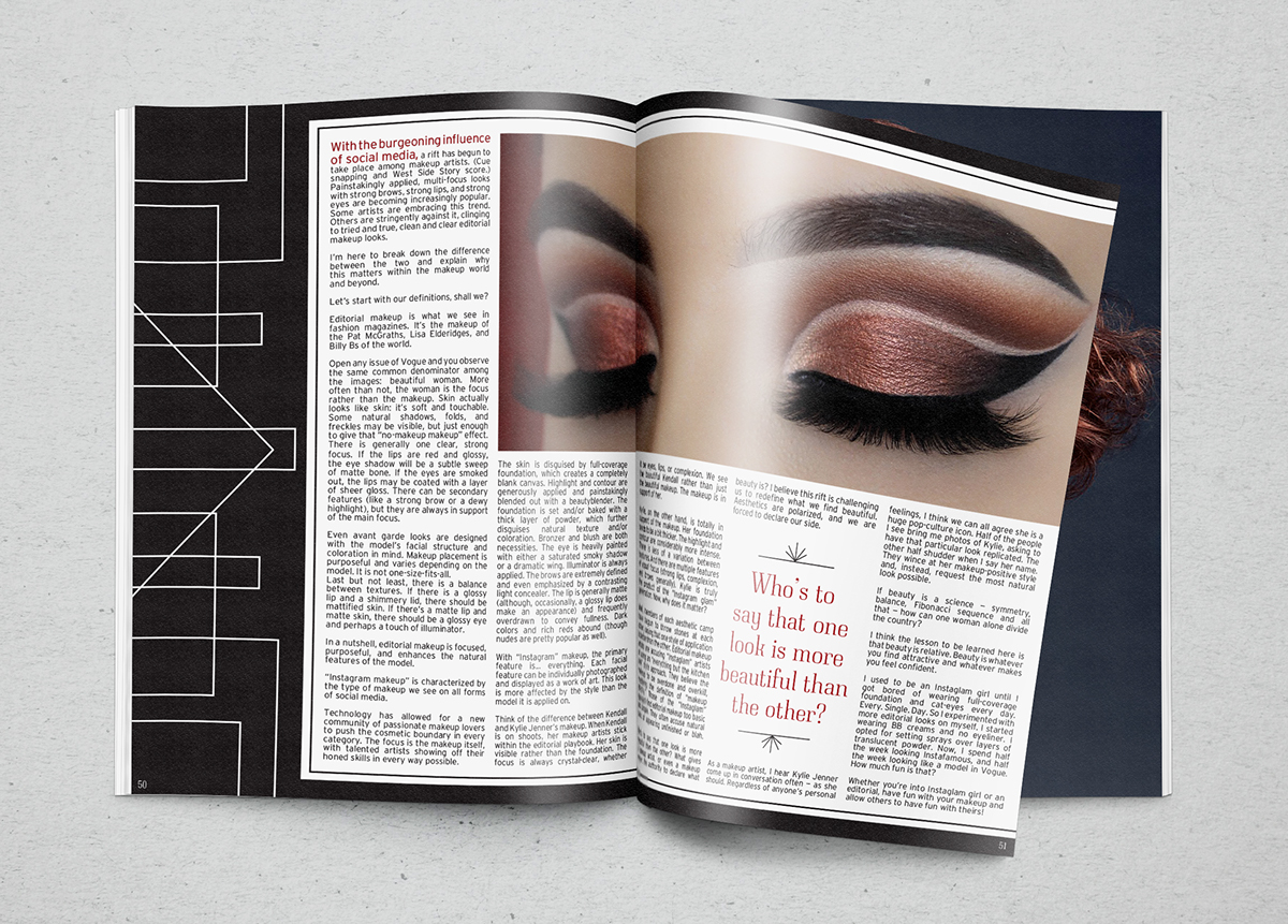 Adobe Portfolio rouge magazine Fashion  makeup Artistry modern