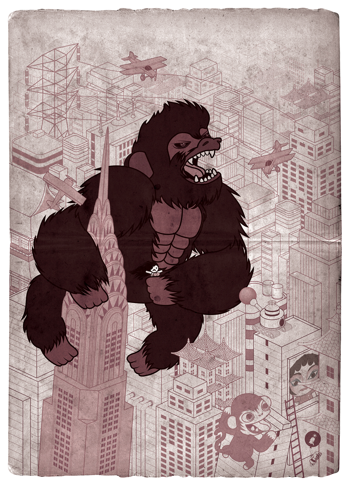 godzilla King Kong kaiju monsters japan buildings cityscapes movie posters