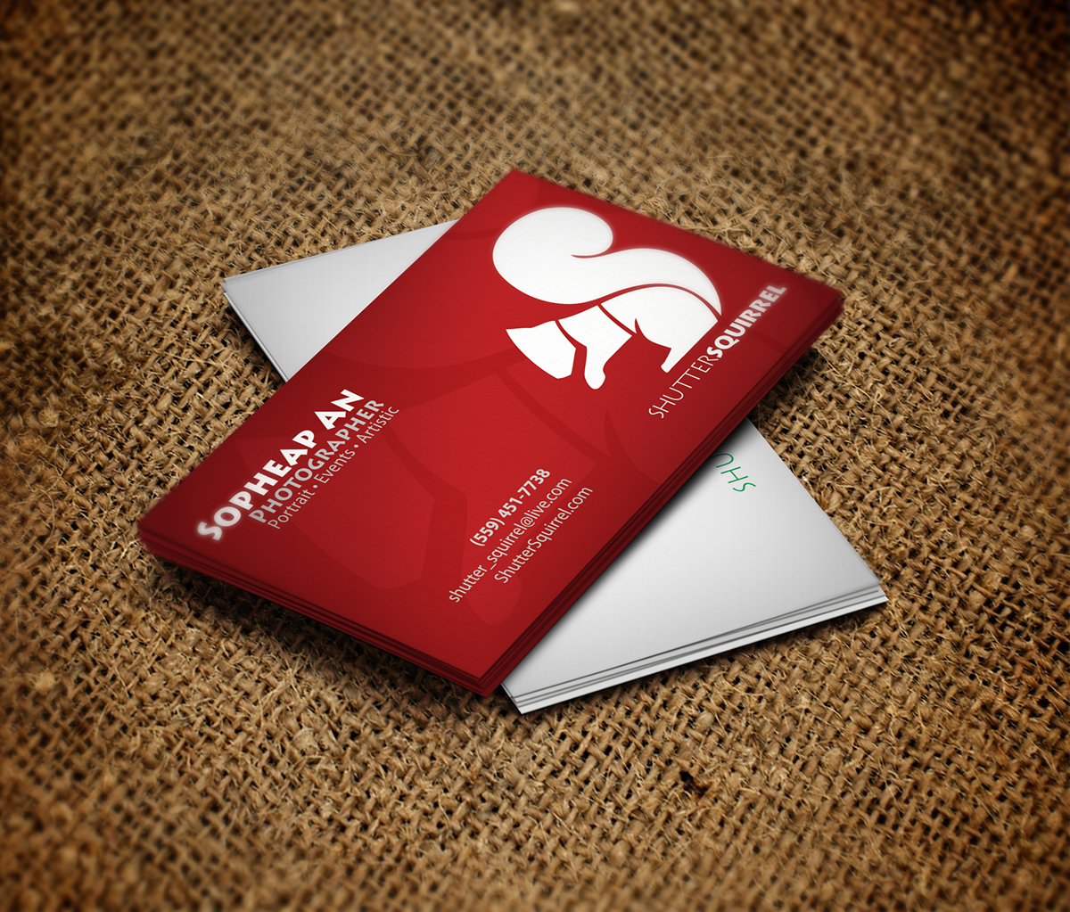 business card business card logo red burgandy squirrel shutter shutter squirrel