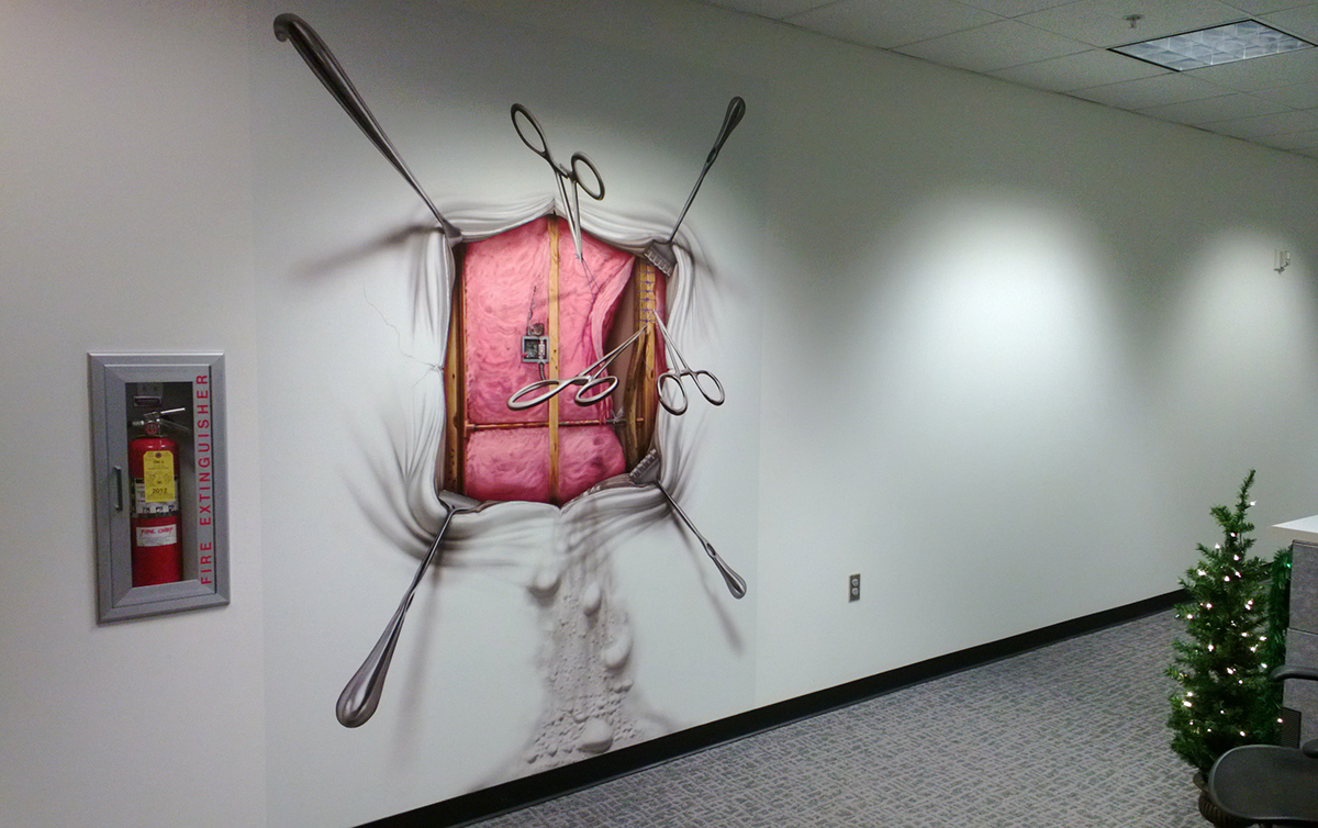 wall art medical Trompe L'oeil digital insulation surgery