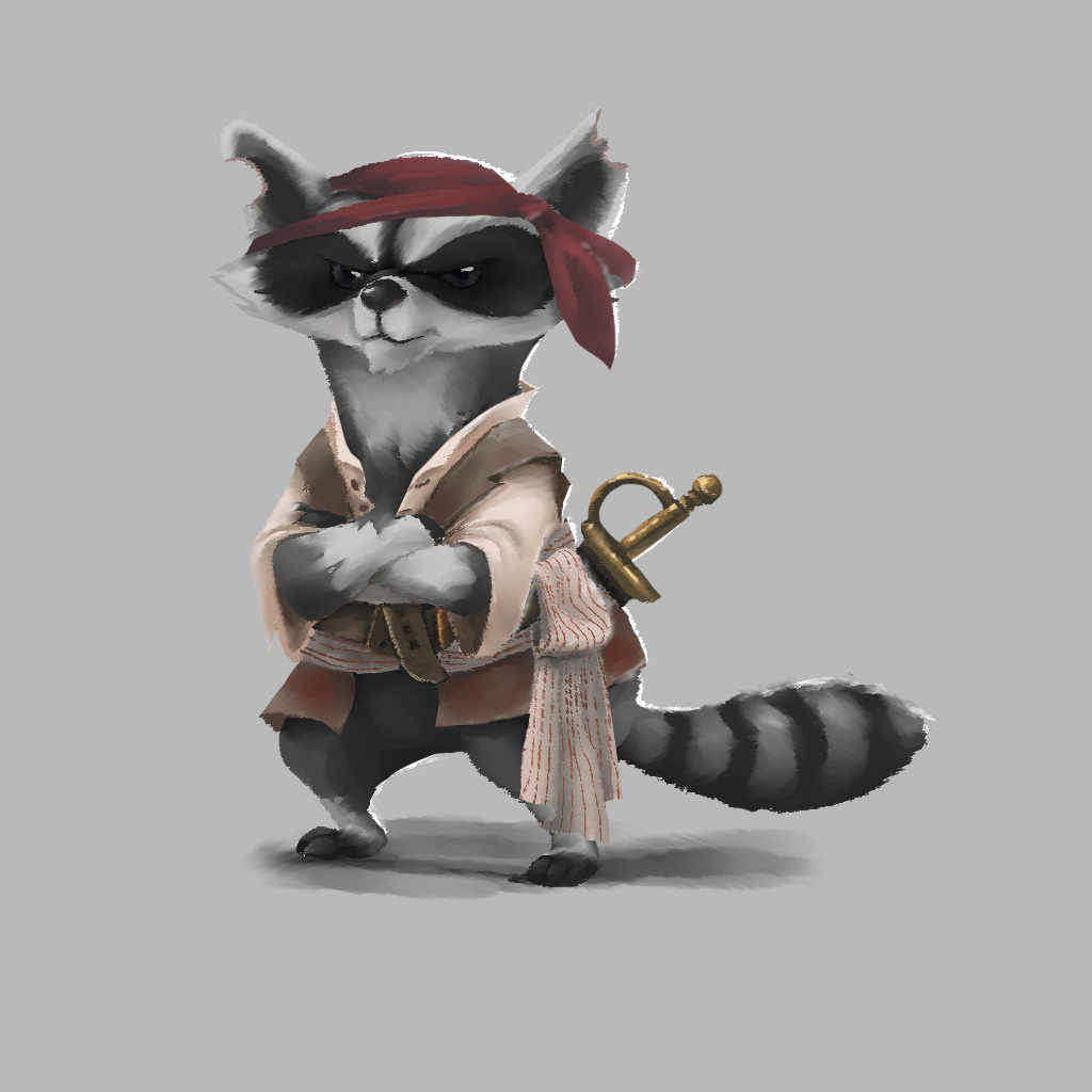 cute animal Cat raccoon characterdesign creaturedesign girl portrait