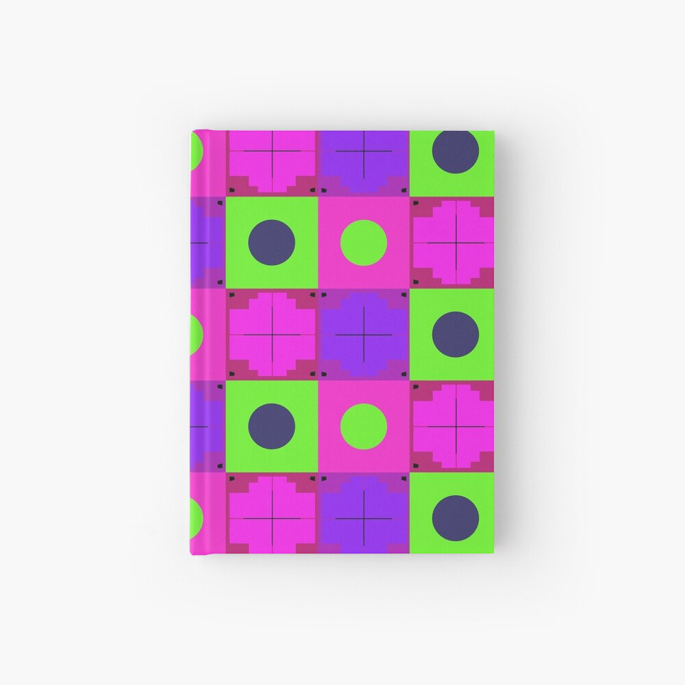fluorescent rose green purple symbol logos geometric abstract pattern Digital Art 