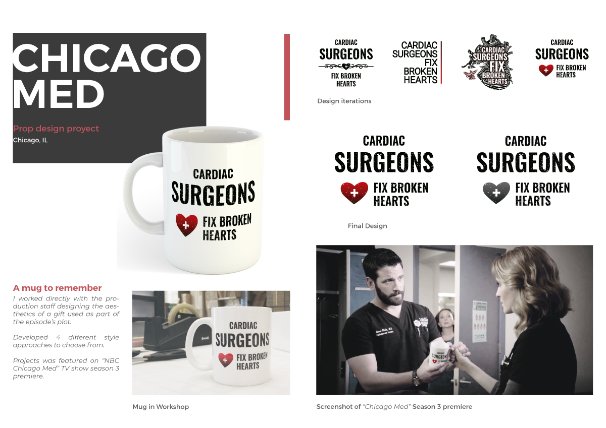 graphic design  Mug  chicago Med tv surgeon Mockup art direction  Show press