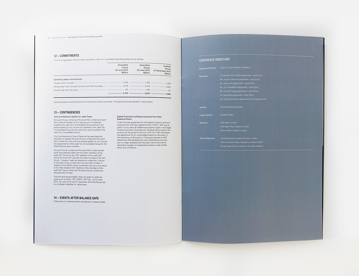 report annual report interim report tables Charts Quotes Clean Design simple design crime investor Booklet brochure