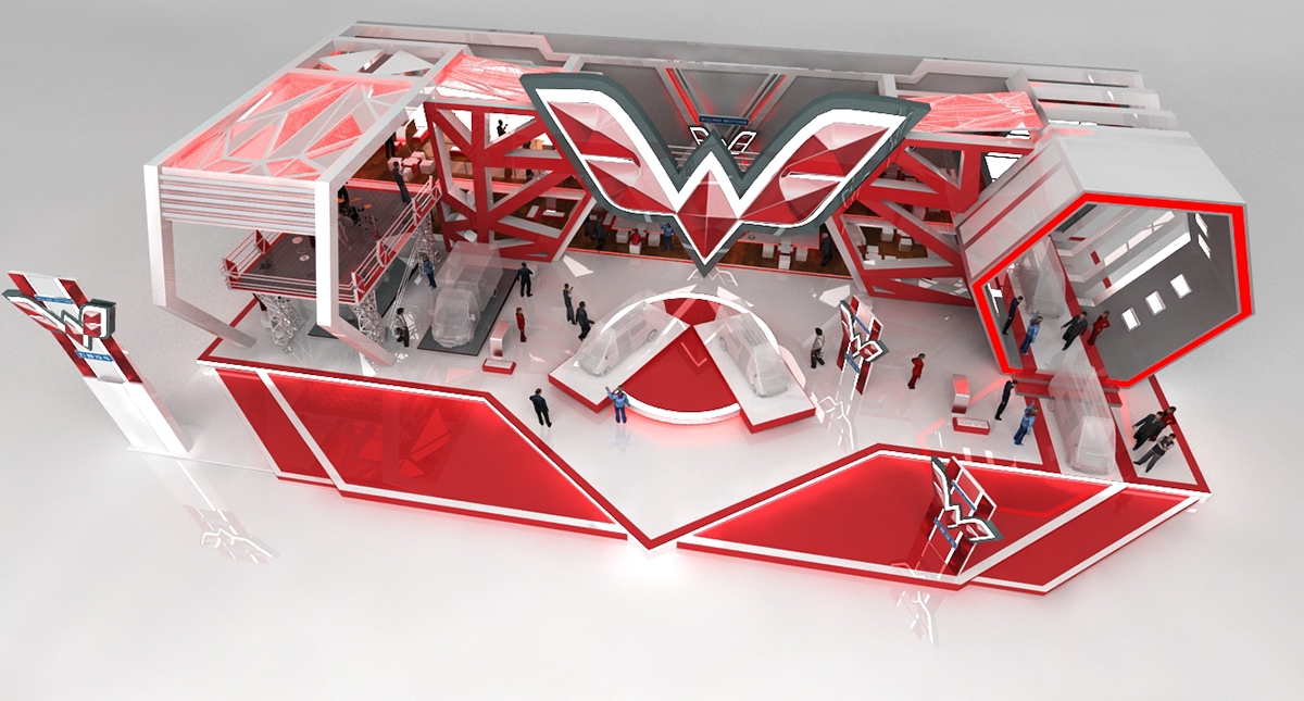 3D 3dbooth expo Exhibition  design Motorshow