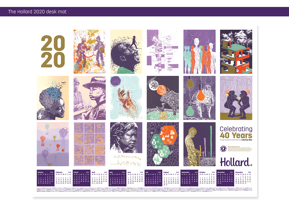 40th anniversary art art direction  artwork augmented reality calendar calendar design commissioned art interactive design printmaking