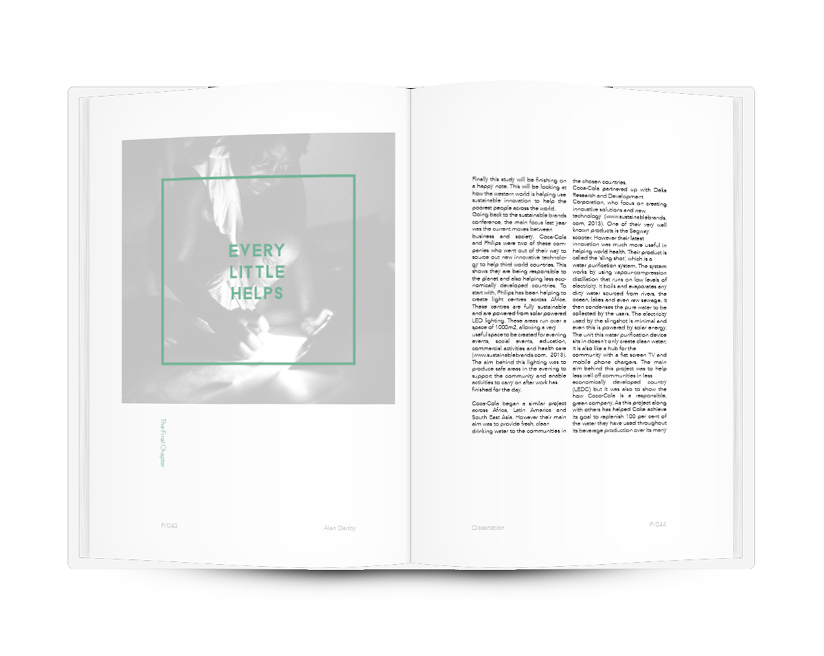 print Layout minimal simple clean Sustainable Booklet Dissertation editorial book