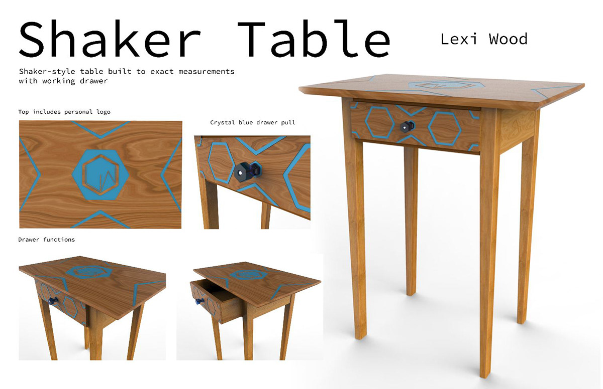 Solidworks shaker table table drawer wood