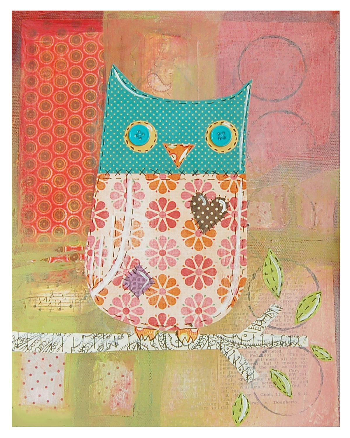 owls owl bird birds mixed media childrens art Picture book book illustrations prints