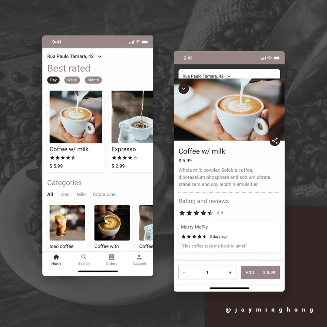 app app concept cafeteria Coffee coffee shop design mobile UI UI/UX ux