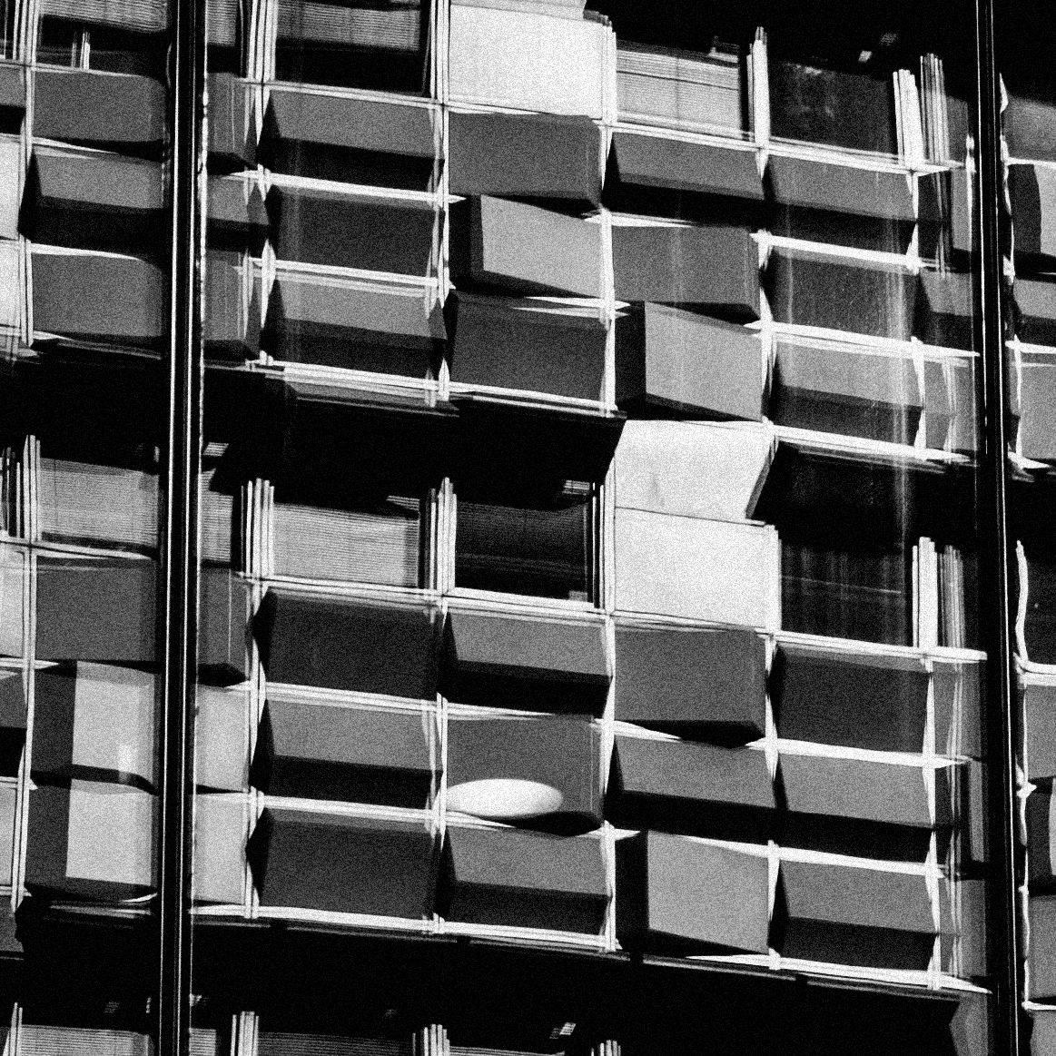 contemporary art fine art digital noise black & white photo city buildings reflections