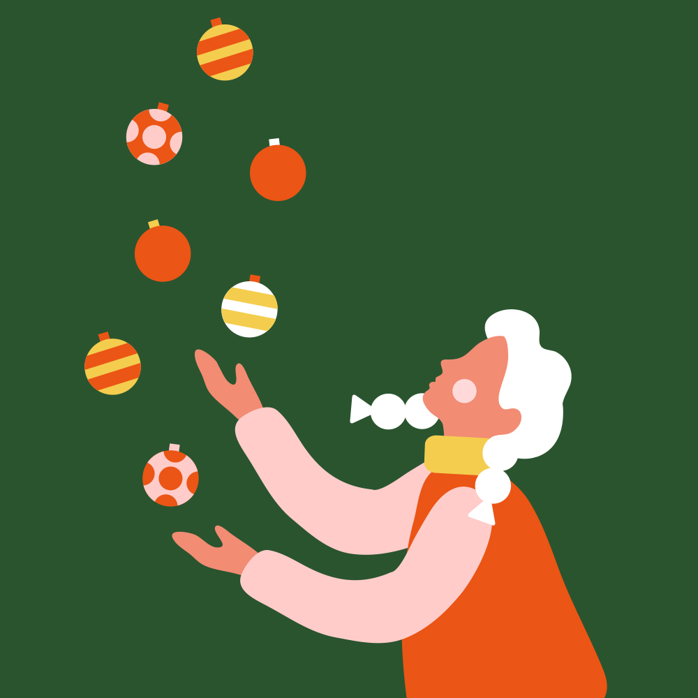 ILLUSTRATION  Illustrator Christmas winter greetings vector colors flat minimal inspire
