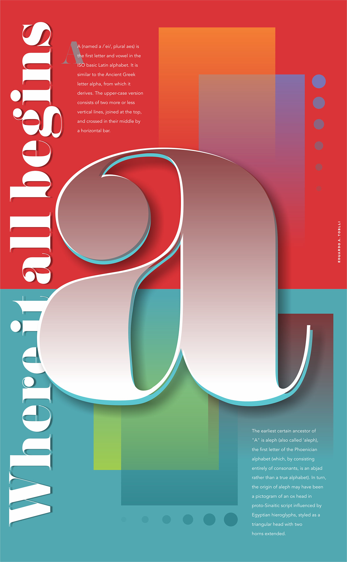 tipografia poster afiche Letra A letter A type font