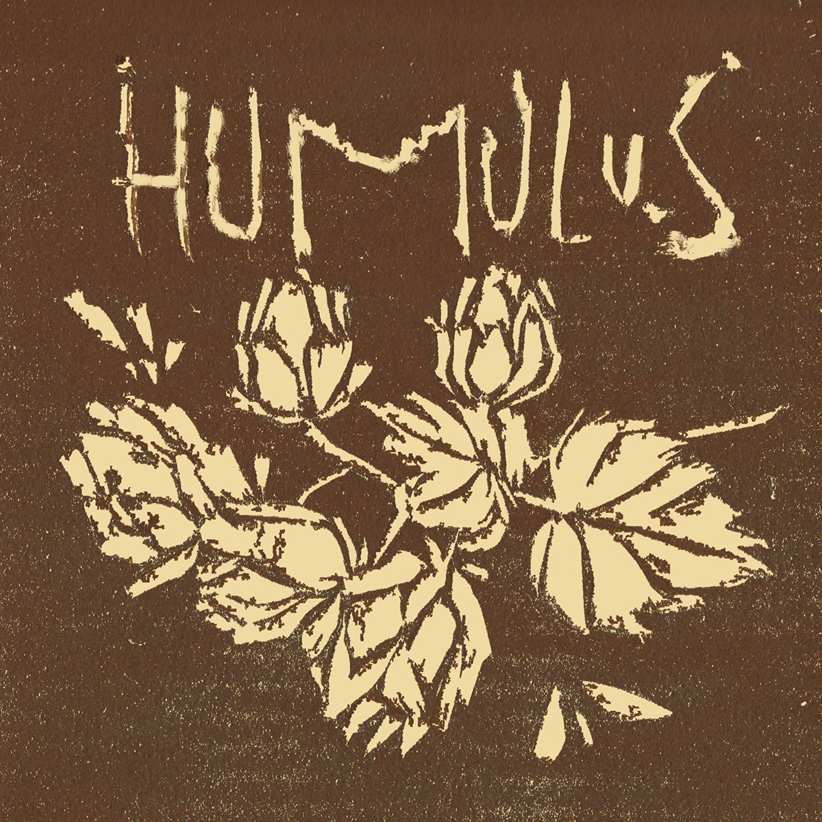beer handmadebeer Label linocut Digital Art  Humulus lupulus plants Flowers