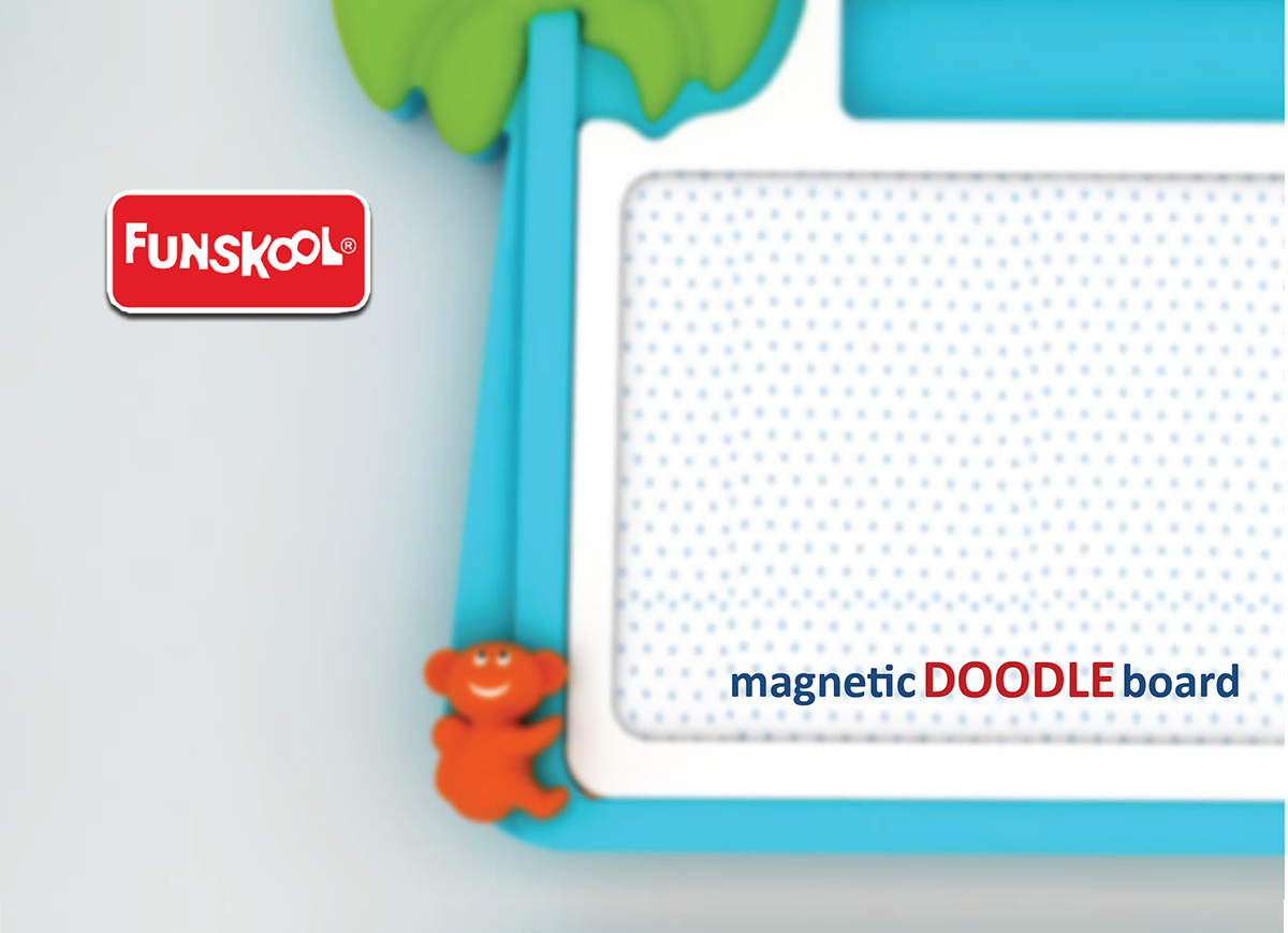 magnet doodle elephant monkey toy write draw funskool