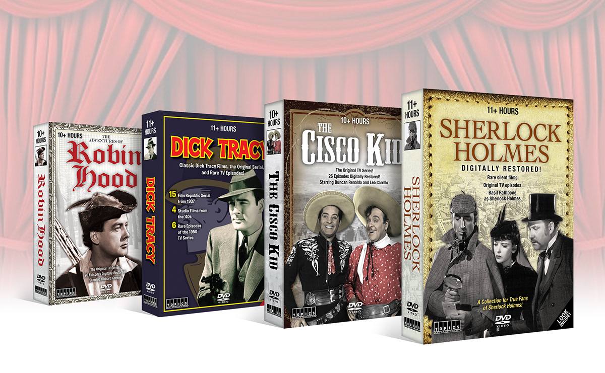 DVD Entertainment classic films Robin Hood Dick Tracy Sherlock Holmes Cisco Kid