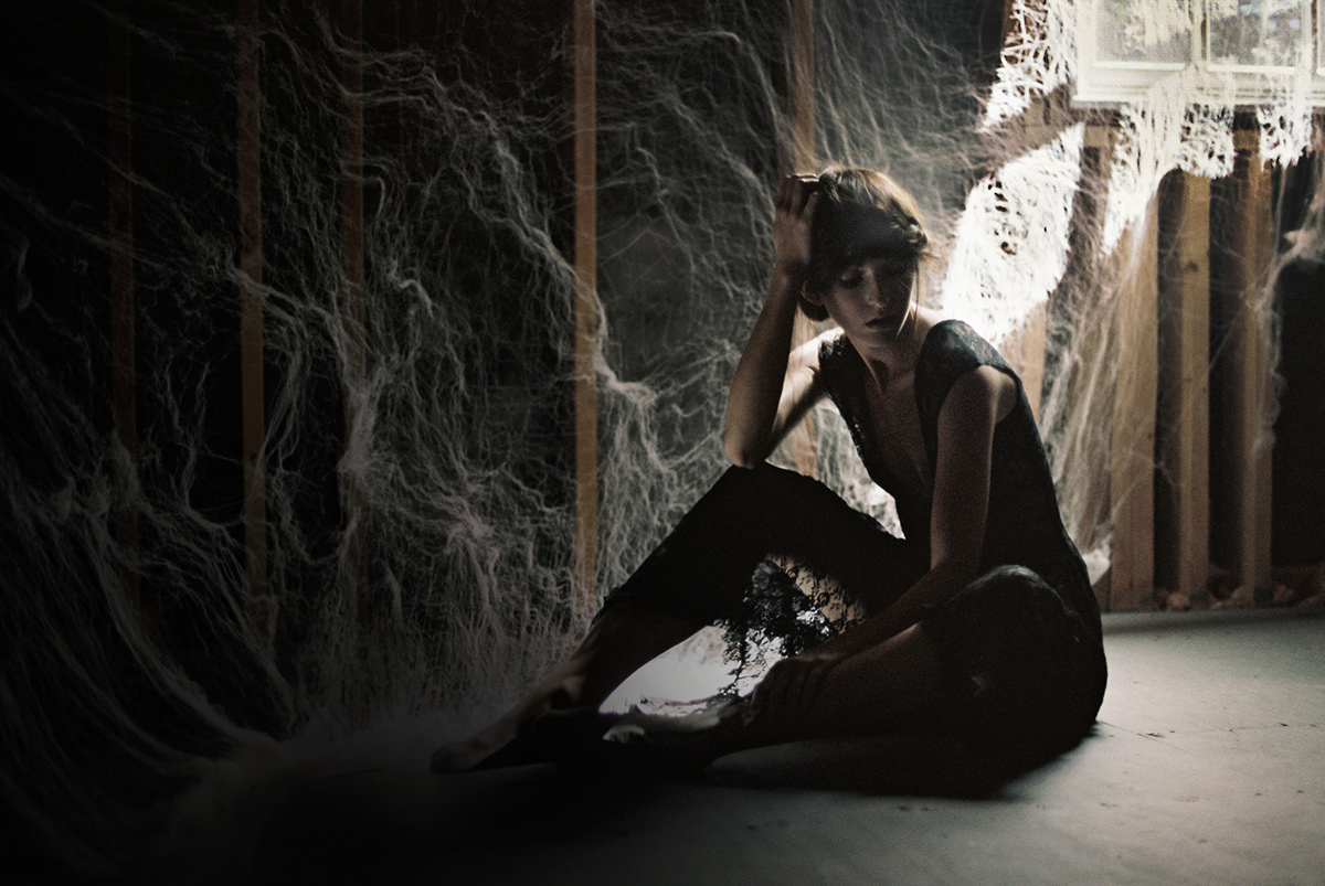 laurel guido Gossamer photographer SAIC model editorial girl cobwebs Attic Prose Analogue spiders