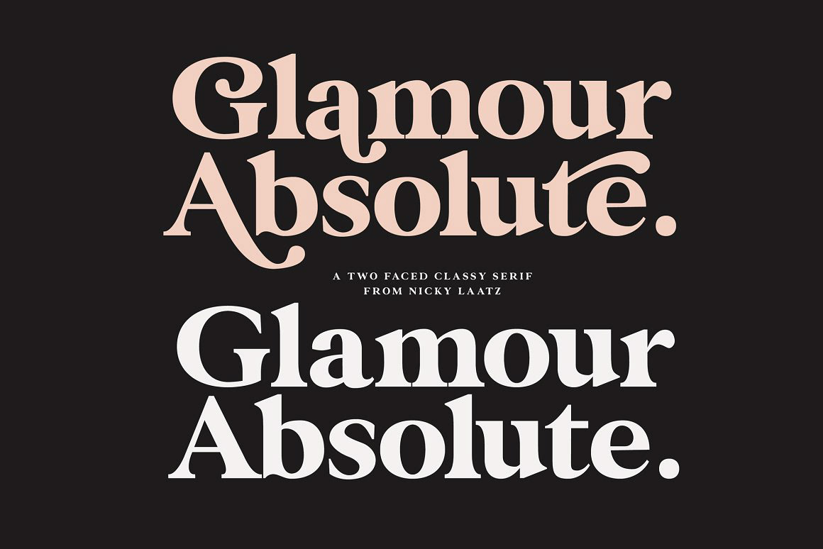 absolute design Fashion  font glamour lettering marketing   model modern vintage font