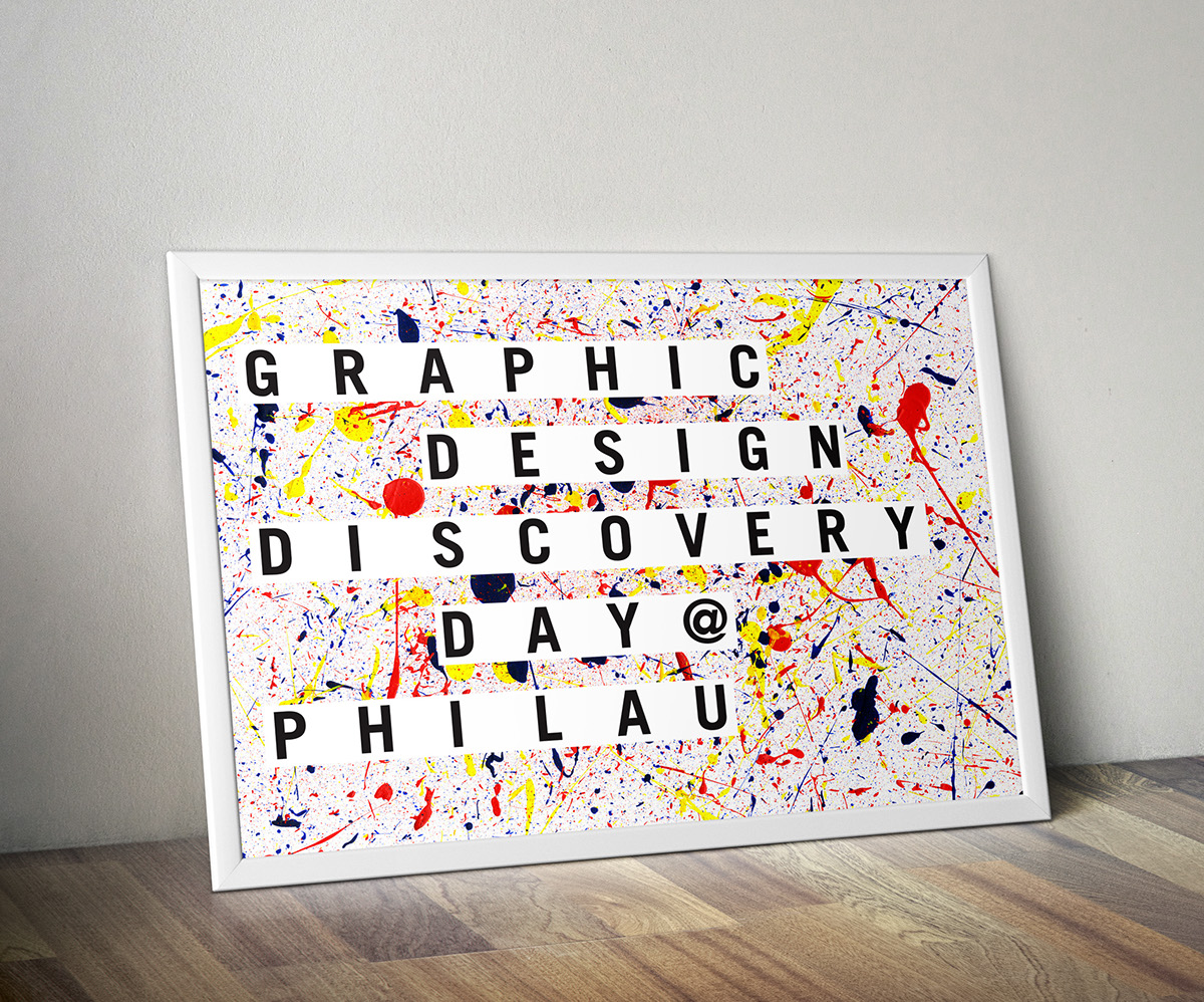 paint acrylic graphic design type poster flyer discovery Day PhilaU philadelphia university