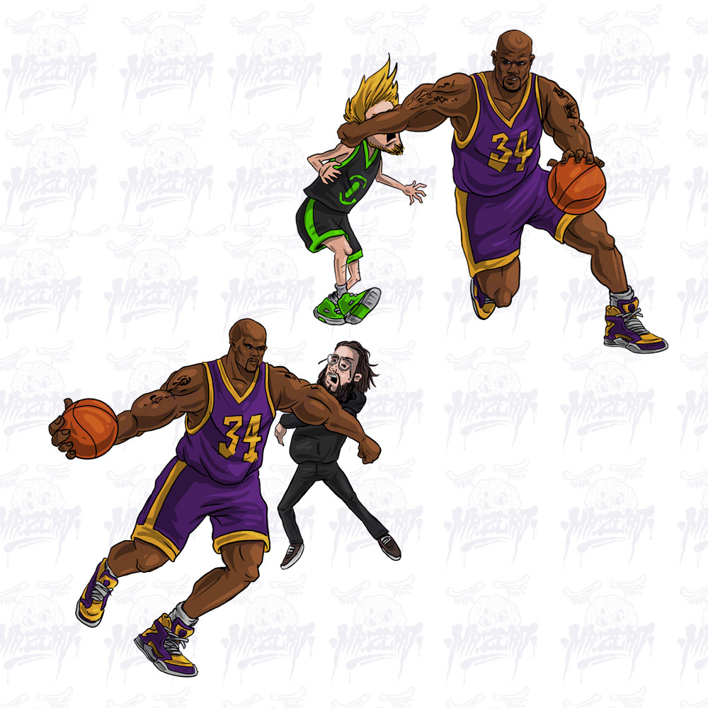 animation  basketball characterdesign eliminate ILLUSTRATION  Shaq shaquilleoneal